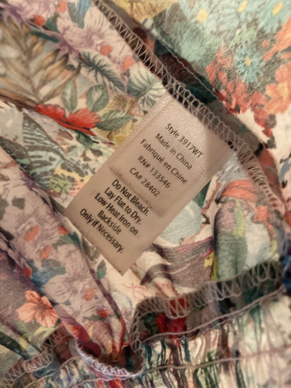 Ecru Floral Sleeveless V-Neck in Multicolor Sheer Top - Picture 4 of 6